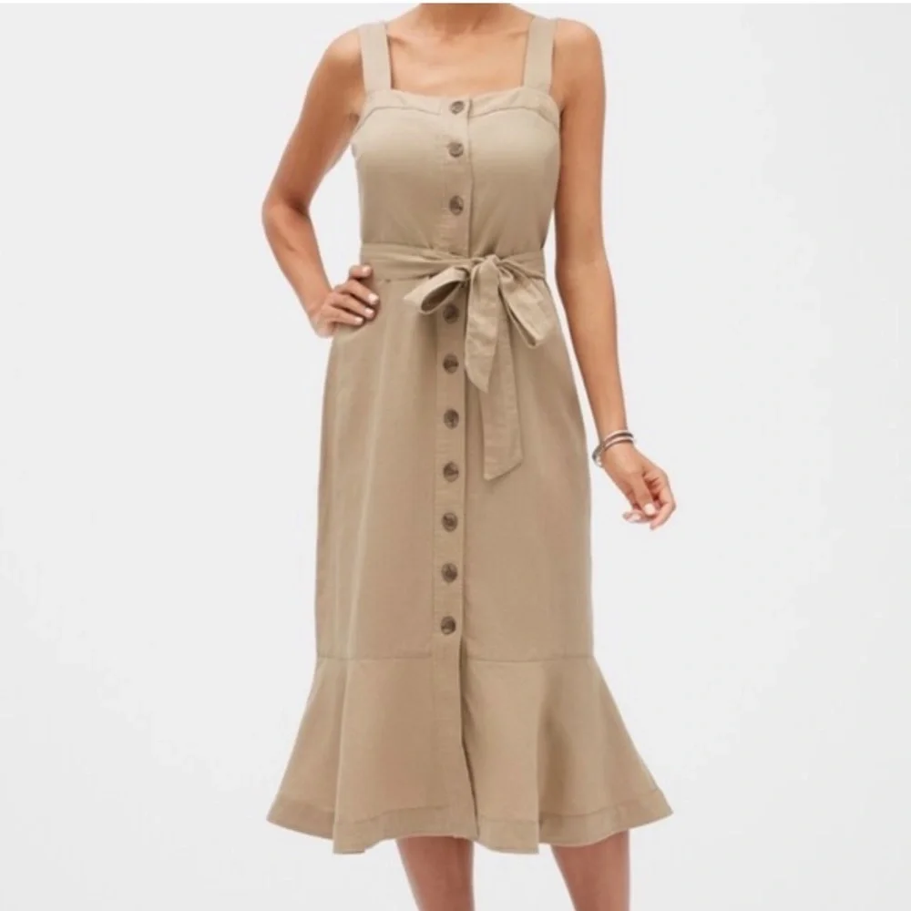NWT Banana Republic linen blend button down dress